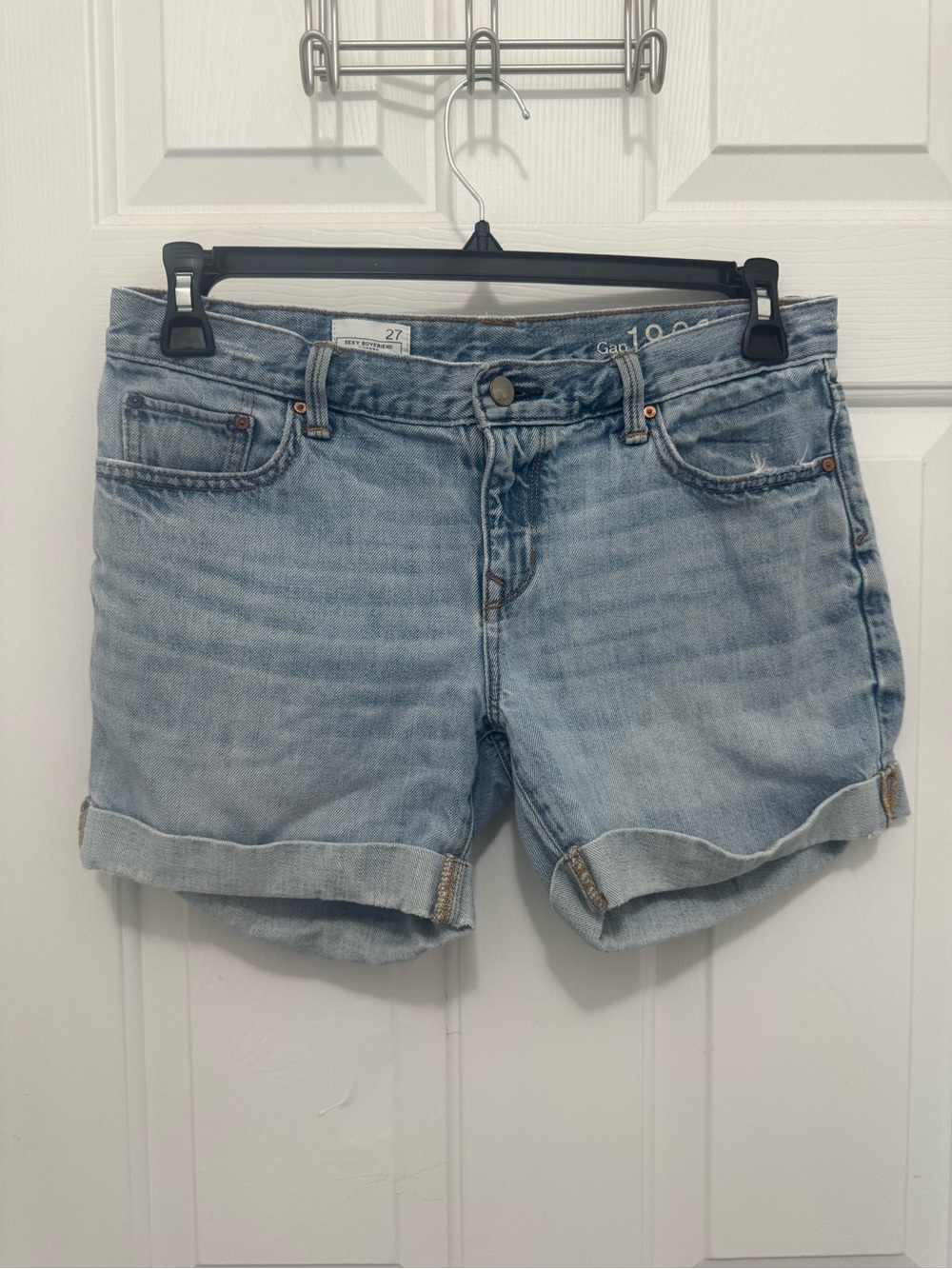 GAP Light Wash Cuffed Sexy Boyfriend Denim Shorts